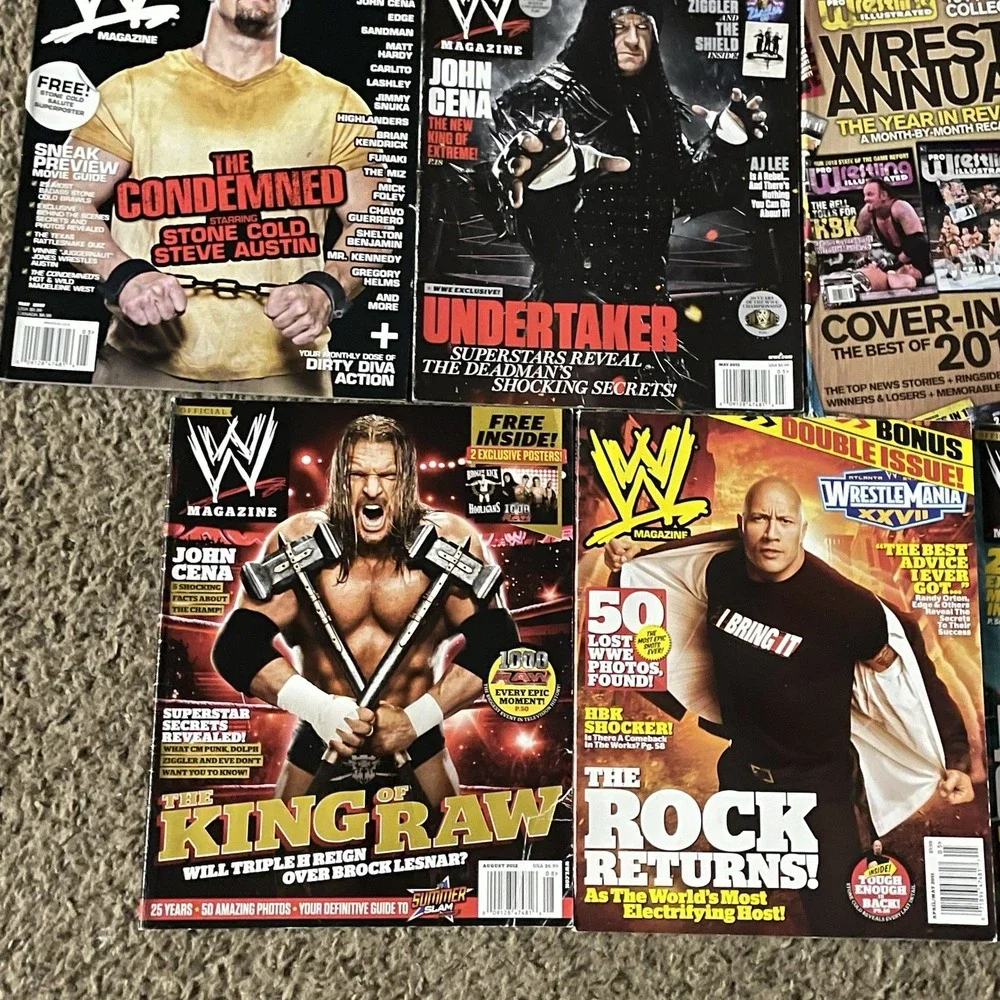 WWE WWF Magazine Lot 11 Cena Undertaker Rock Triple H Stone Cold 2007-2012